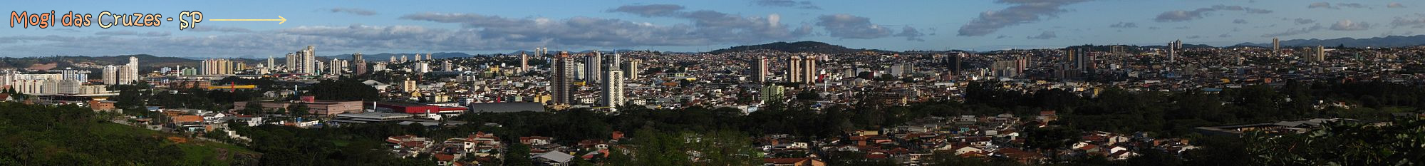 Vista panormica de Mogi das Cruzes a partir da Serra do Itapety.